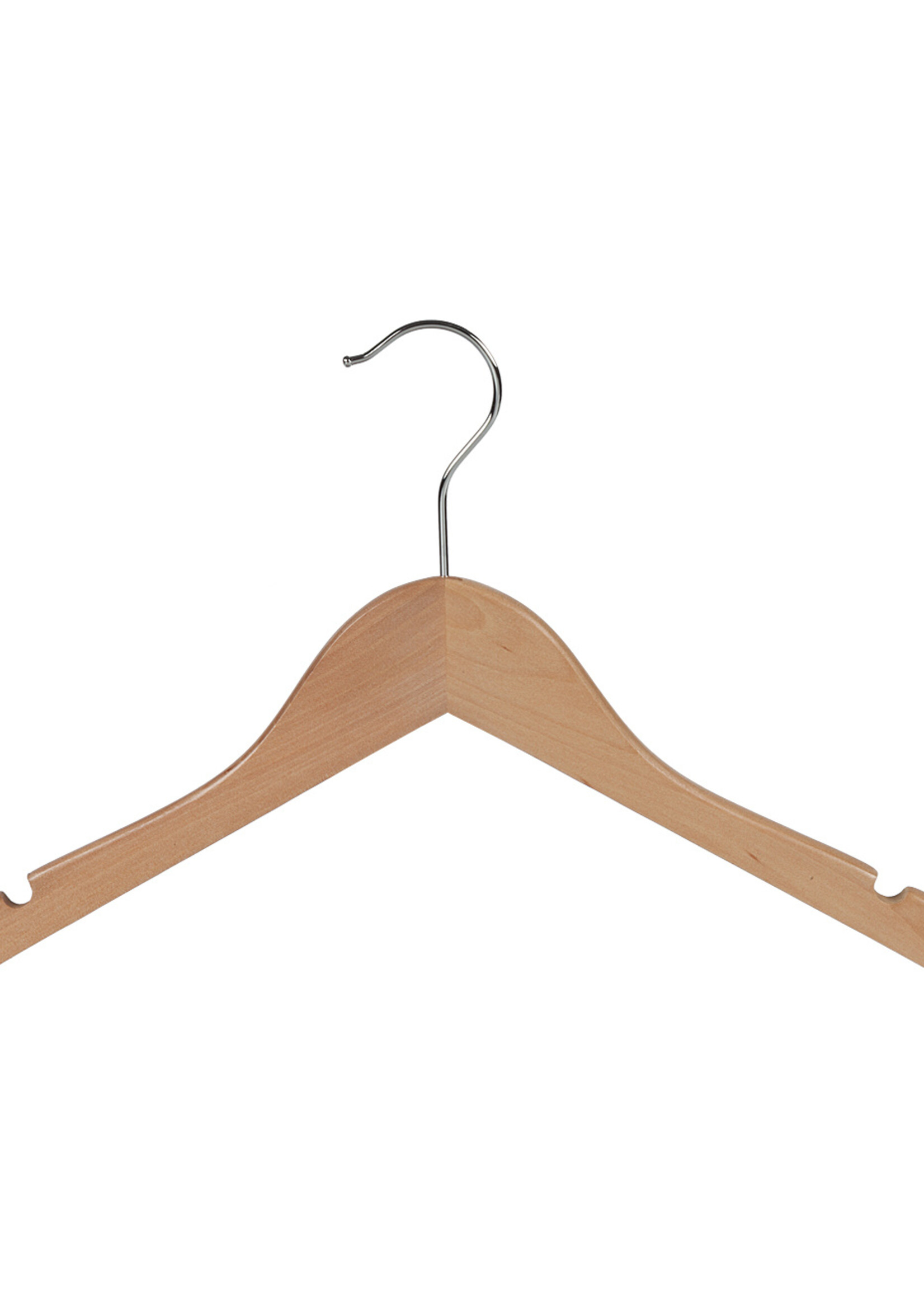 Kledinghanger - Kinderen - 7304BA - 20 Stuks - Blousehanger - Shirthanger - Lotushout - Naturel Gelakt - Vlak Model - Rokinkepingen - 36 cm - Kleerhanger - Kinderhanger