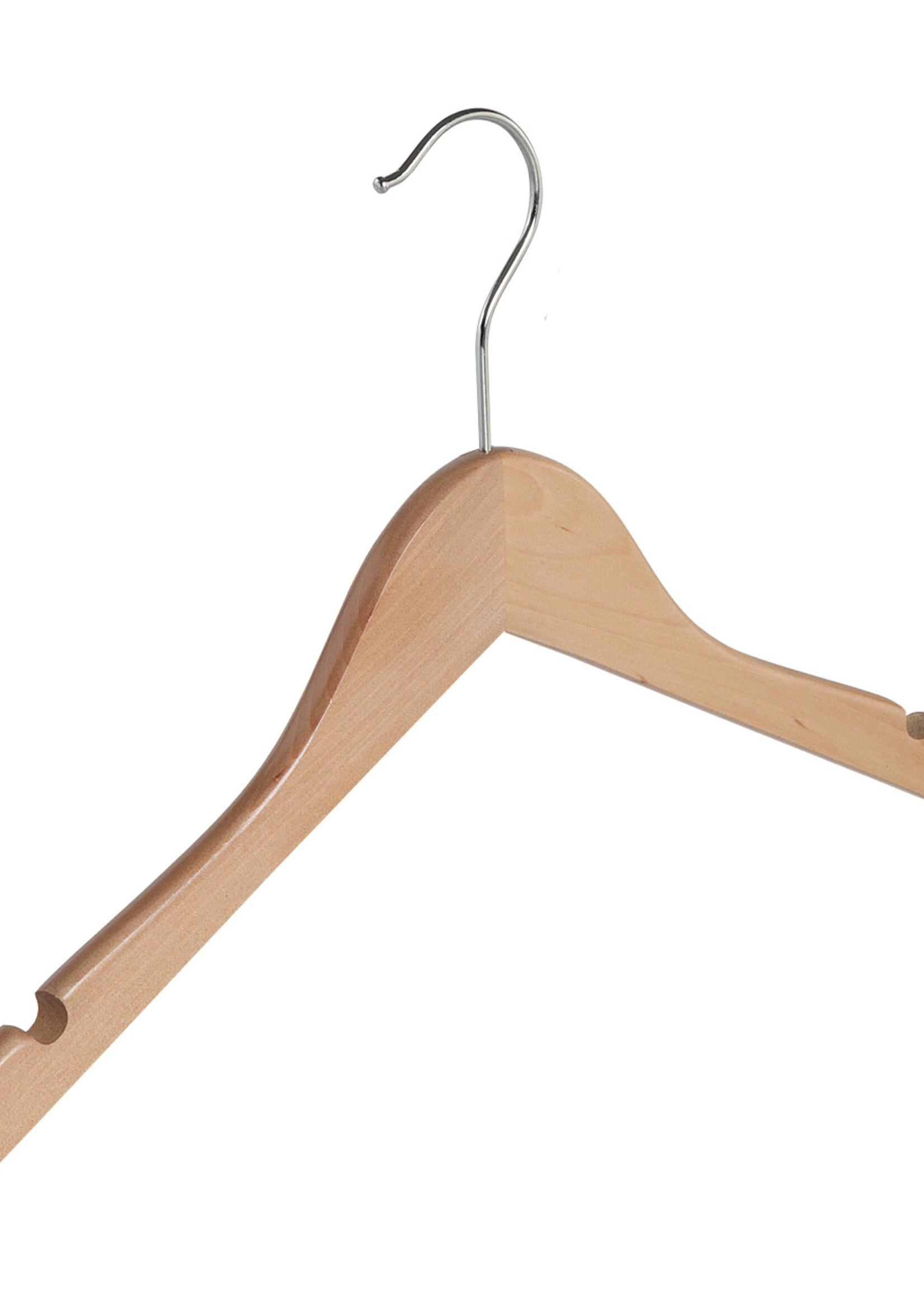 Kledinghanger - Kinderen - 7304BA - 40 Stuks - Blousehanger - Shirthanger - Lotushout - Naturel Gelakt - Vlak Model - Rokinkepingen - 36 cm - Kleerhanger - Kinderhanger