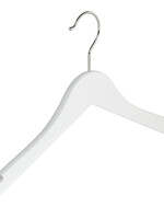 Kledinghanger - Kinderen - 7304BA - 40 Stuks - Blousehanger - Shirthanger - Lotushout - Wit Gelakt - Vlak Model - Rokinkepingen - 36 cm - Kleerhanger - Kinderhanger