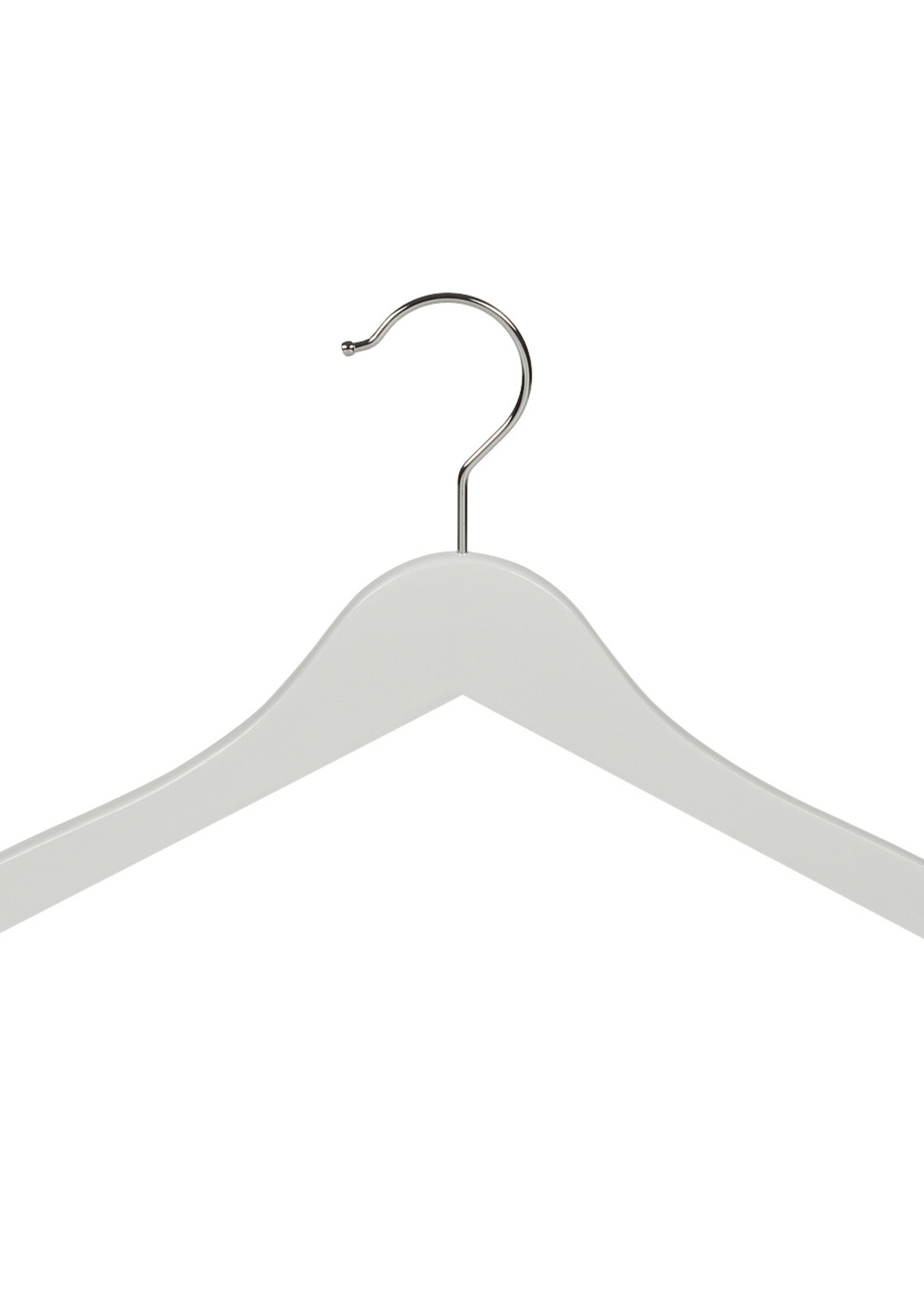 Kledinghanger - Kinderen - 7304BA - 40 Stuks - Blousehanger - Shirthanger - Lotushout - Wit Gelakt - Vlak Model - Rokinkepingen - 36 cm - Kleerhanger - Kinderhanger