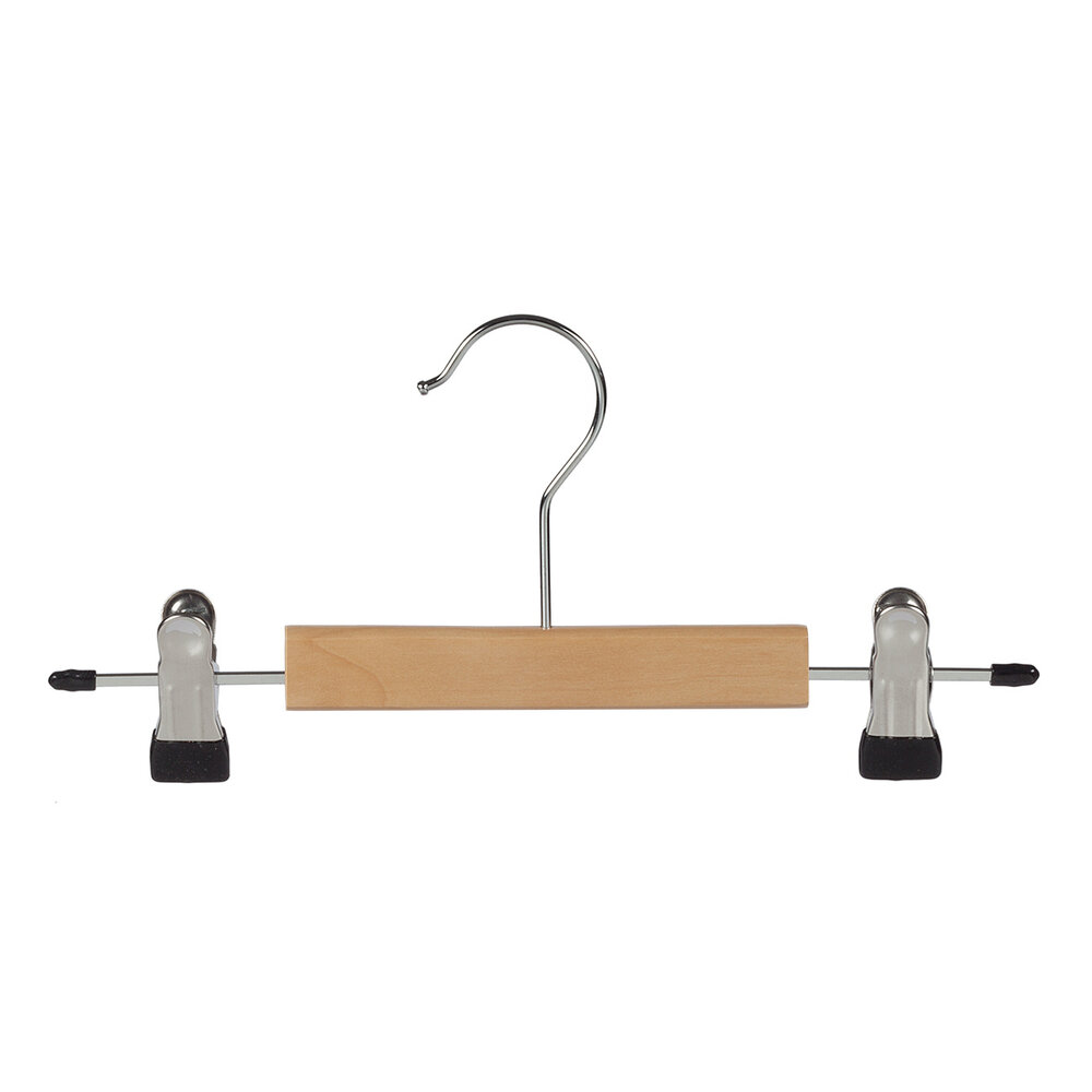 Knijperhanger - Baby - 7305BA - 20 Stuks - Lotushout - Naturel Gelakt - Verschuifbare Anti-slip knijpers - 25 cm - Rokhanger - Broekhanger - Pantalonhanger - Babybügel