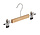 Knijperhanger - Baby - 7305BA - 30 Stuks - Lotushout - Naturel Gelakt - Verschuifbare Anti-slip knijpers - 25 cm - Rokhanger - Broekhanger - Pantalonhanger - Babybügel