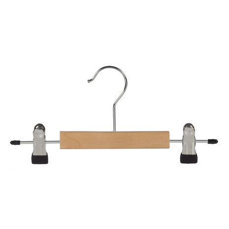 Knijperhanger - Baby - 7305BA - 40 Stuks - Lotushout - Naturel Gelakt - Verschuifbare Anti-slip knijpers - 25 cm - Rokhanger - Broekhanger - Pantalonhanger - Babybügel
