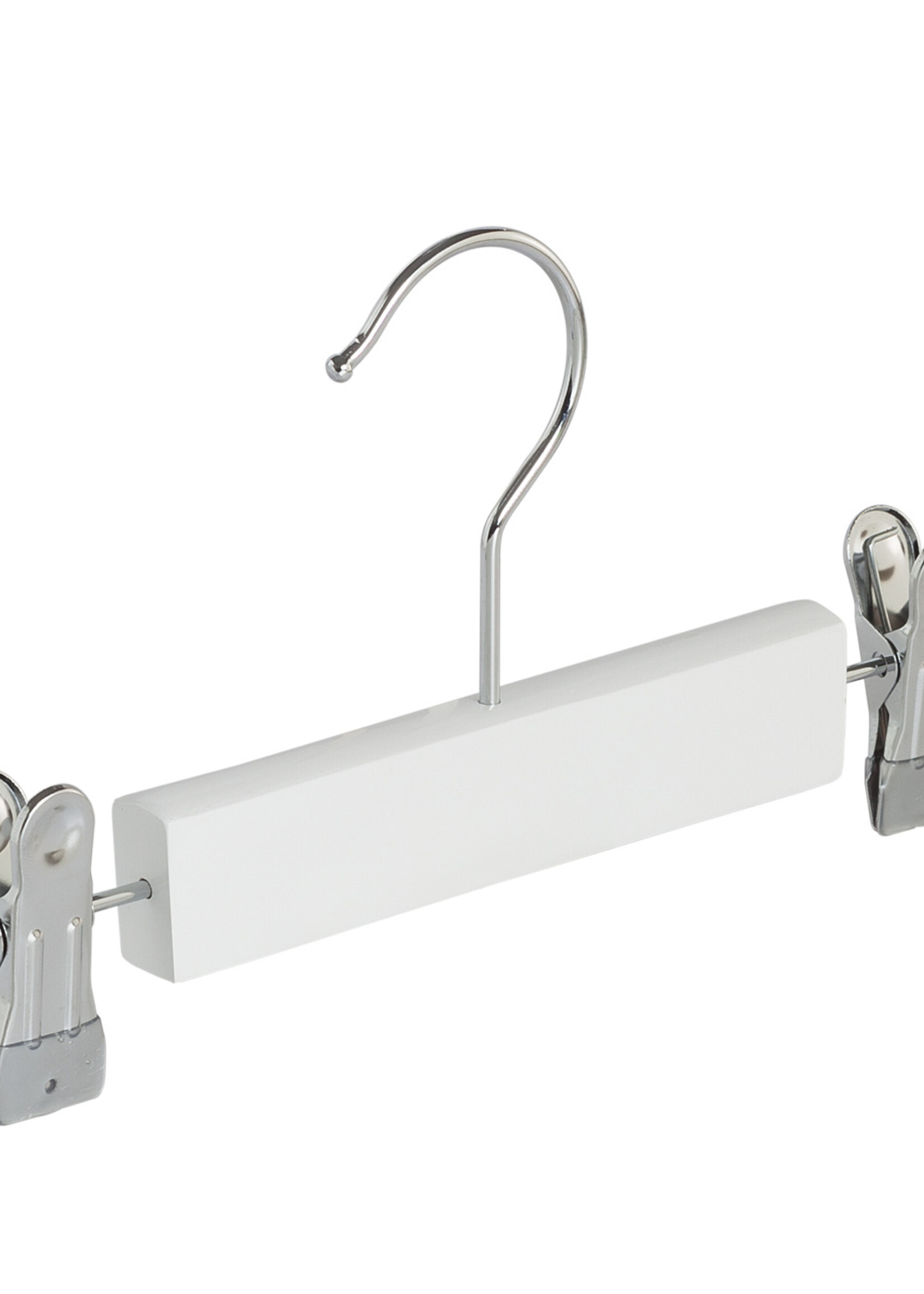 Knijperhanger - Baby - 7305BA - 30 Stuks - Lotushout - Wit Gelakt - Verschuifbare Anti-slip knijpers - 25 cm - Rokhanger - Broekhanger - Pantalonhanger - Babybügel