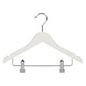 Knijperhanger - Kinderen - 7306BA - 50 Stuks - Lotushout - Wit Gelakt - Verschuifbare Anti-slip knijpers - 34 cm - Rokhanger - Broekhanger - Pantalonhanger - Kinderhanger Knijperhanger - Kinderen - 7306BA - 50 Stuks - Lotushout - Wit Gelakt - Verschuifbare Anti-slip knijpers - 34 cm - Rokhanger - Broekhanger - Pantalonhanger - Kinderhanger