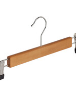 Knijperhanger - Kinderen - 7309BA - 40 Stuks - Lotushout - Naturel Gelakt - Verschuifbare Anti-slip knijpers - 34 cm - Rokhanger - Broekhanger - Pantalonhanger - Kinderhanger