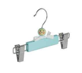 Knijperhanger - Baby - 7311 - 5 Stuks - Lotushout - Blauw Gelakt - Verschuifbare Anti-slip knijpers - 22 cm - Rokhanger - Broekhanger - Pantalonhanger - Babyhanger Knijperhanger - Baby - 7311 - 5 Stuks - Lotushout - Blauw Gelakt - Verschuifbare Anti-slip knijpers - 22 cm - Rokhanger - Broekhanger - Pantalonhanger - Babyhanger