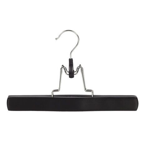 Broekklem - Volwassenen - 7627BA - 10 Stuks - Lotushout - Zwart Gelakt - Vilt Inlage - 27 cm - Rokhanger - Broekhanger - Pantalonhanger