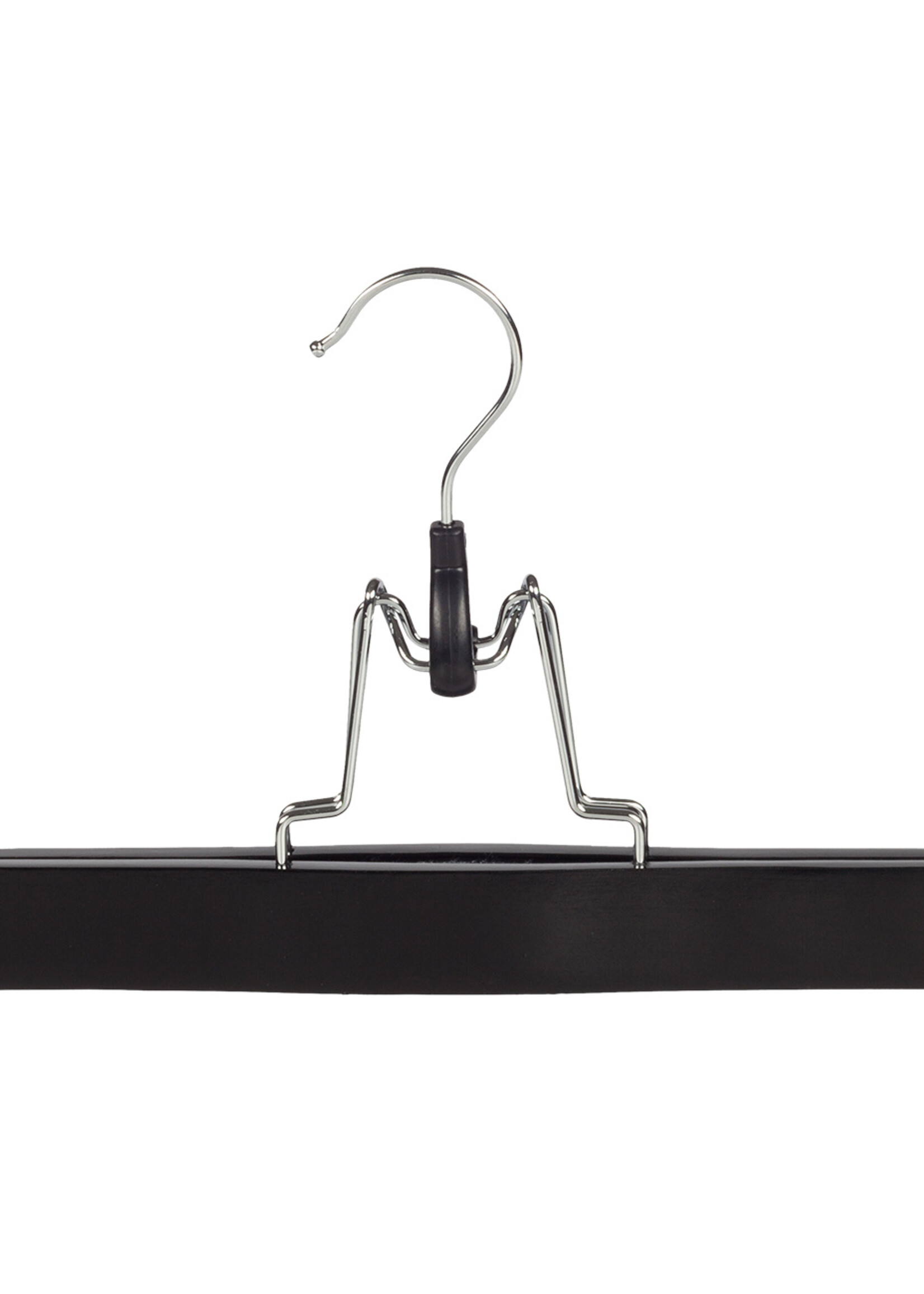 Broekklem - Volwassenen - 7627BA - 20 Stuks - Lotushout - Zwart Gelakt - Vilt Inlage - 27 cm - Rokhanger - Broekhanger - Pantalonhanger