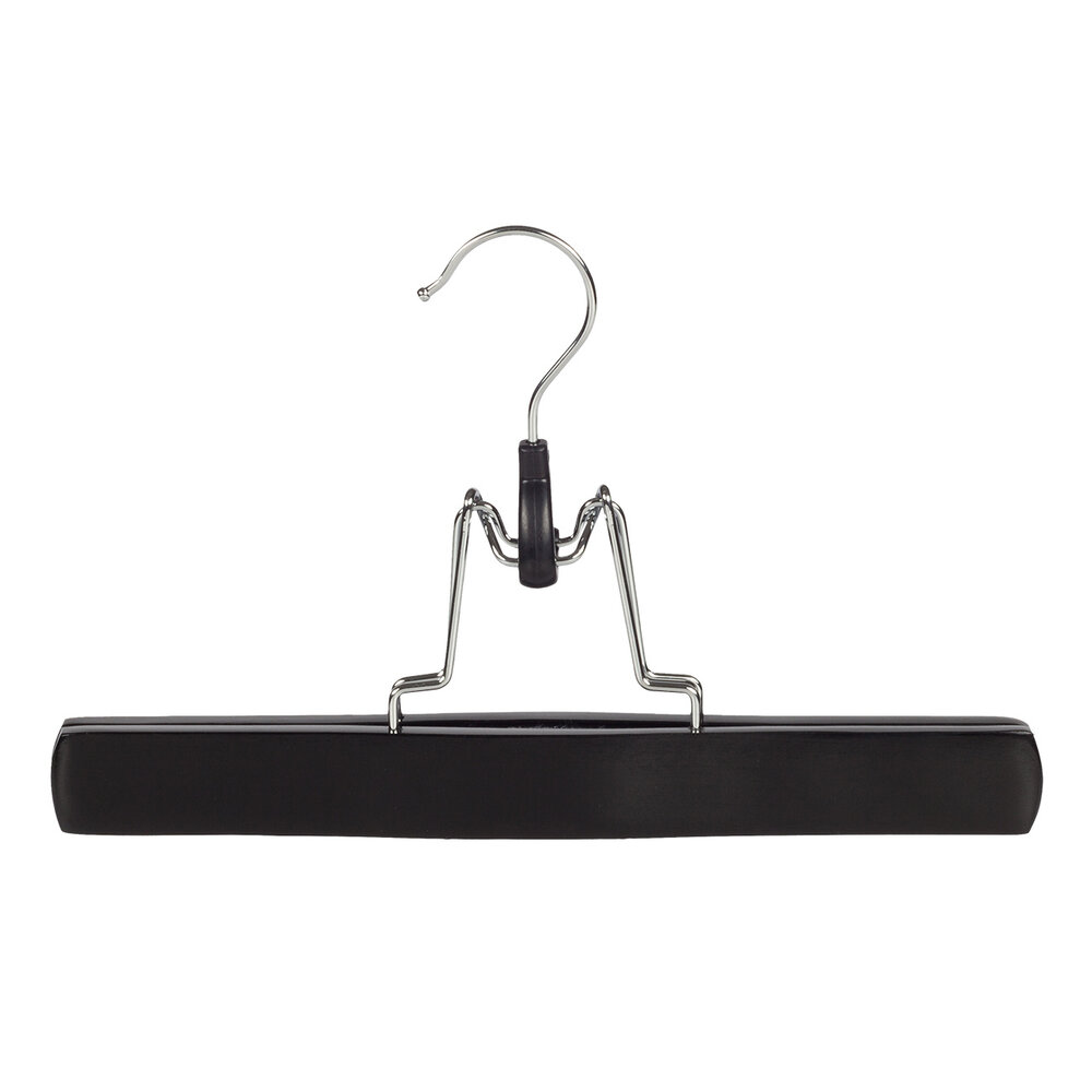 Broekklem - Volwassenen - 7627BA - 40 Stuks - Lotushout - Zwart Gelakt - Vilt Inlage - 27 cm - Rokhanger - Broekhanger - Pantalonhanger