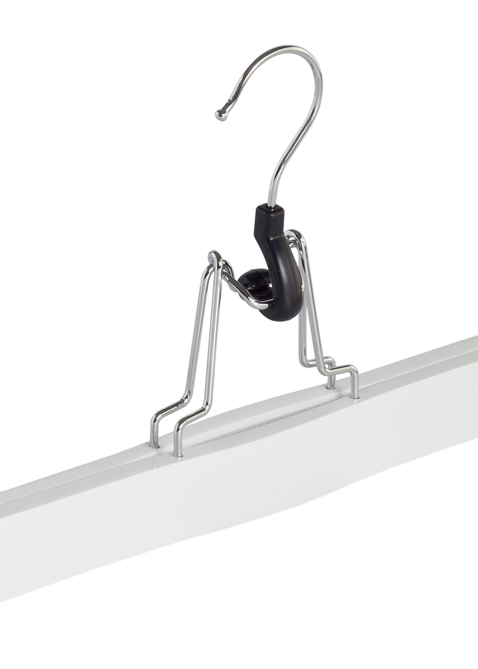 Broekklem - Volwassenen - 7627BA - 30 Stuks - Lotushout - Wit Gelakt - Vilt Inlage - 27 cm - Rokhanger - Broekhanger - Pantalonhanger