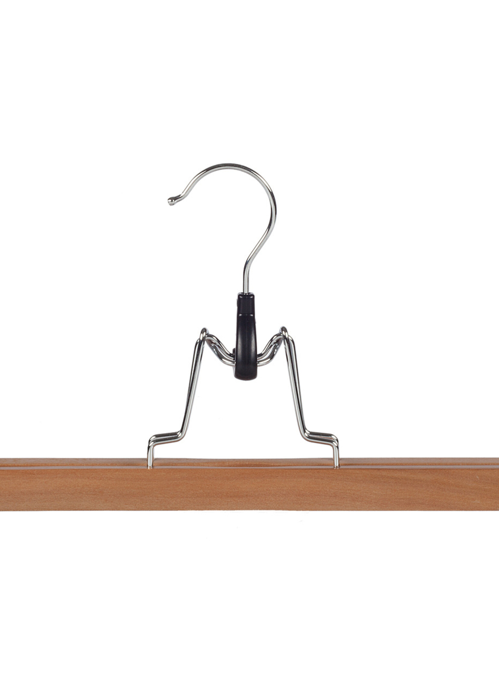 Broekklem - Volwassenen - 7628BA - 30 Stuks - Lotushout - Naturel Gelakt - Vilt Inlage - 25 cm - Rokhanger - Broekhanger - Pantalonhanger