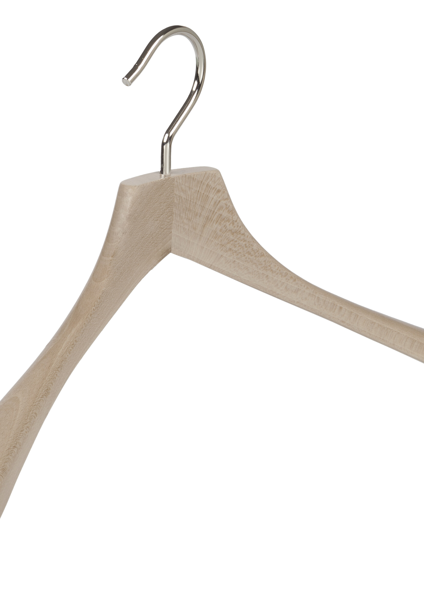 Garderobehanger - Jassenhanger - Volwassenen - 763000 - 12 Stuks - Smart - Beukenhout - Naturel Ongelakt - 45 cm - Kledinghanger - Kleerhanger