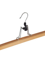 Broekklem - Volwassenen - 7635BA - 50 Stuks - Lotushout - Naturel Gelakt - Vilt Inlage - 35 cm - Rokhanger - Broekhanger - Pantalonhanger