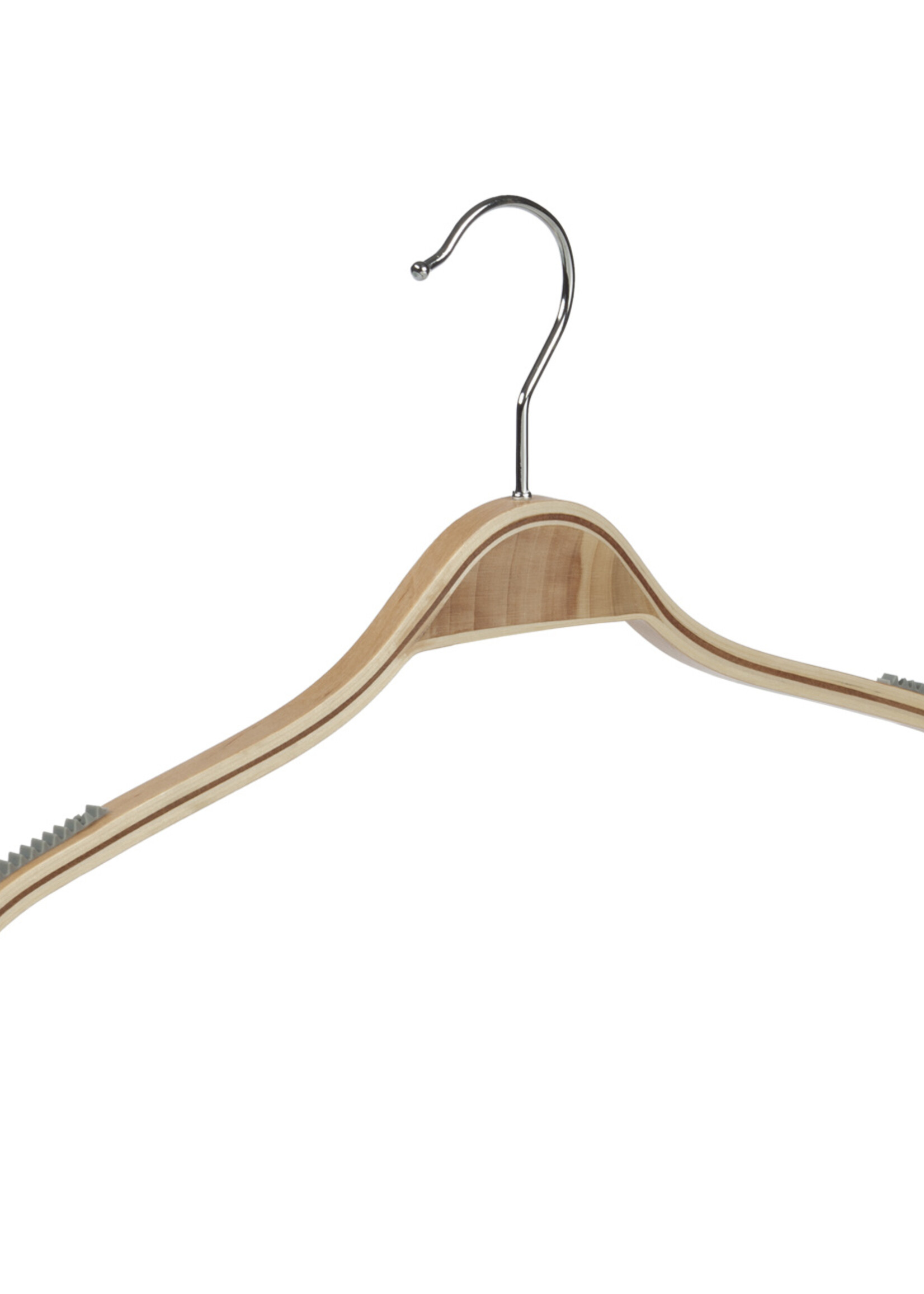 Kledinghanger - Volwassenen - 7708 - 40 Stuks - Blousehanger - Shirthanger - Berkenhout - Naturel Gelakt - Anti-slip op Schouders - 38 cm - Kleerhanger