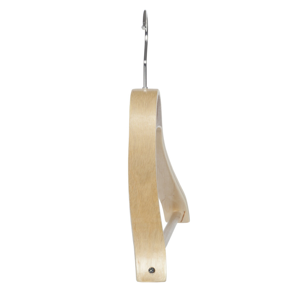 Mantelhanger - Kostuumhanger - Jassenhanger - Volwassenen - 7727 - 10 Stuks - Berkenhout - Naturel Gelakt - Schouderverbreding 2,8 cm - Anti-slip Broeklat - 42 cm - Kledinghanger - Kleerhanger