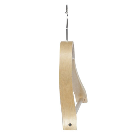 Mantelhanger - Kostuumhanger - Jassenhanger - Volwassenen - 7727 - 10 Stuks - Berkenhout - Naturel Gelakt - Schouderverbreding 2,8 cm - Anti-slip Broeklat - 42 cm - Kledinghanger - Kleerhanger