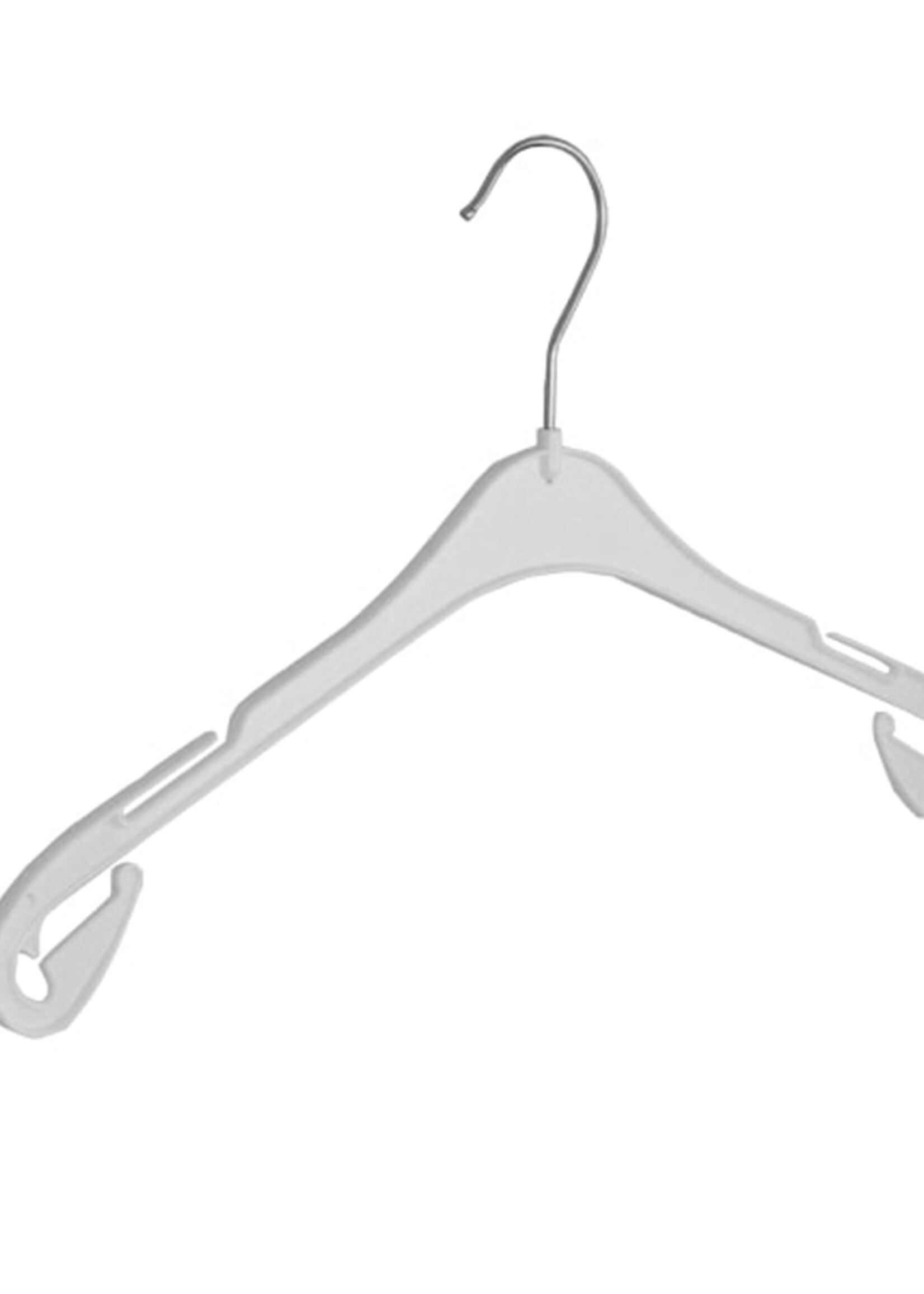 Kledinghanger - Volwassenen - T38 - 100 Stuks - Blousehanger - Shirthanger - Kunststof - Wit - Rokinkepingen - 38 cm - Kleerhanger - T-Serie