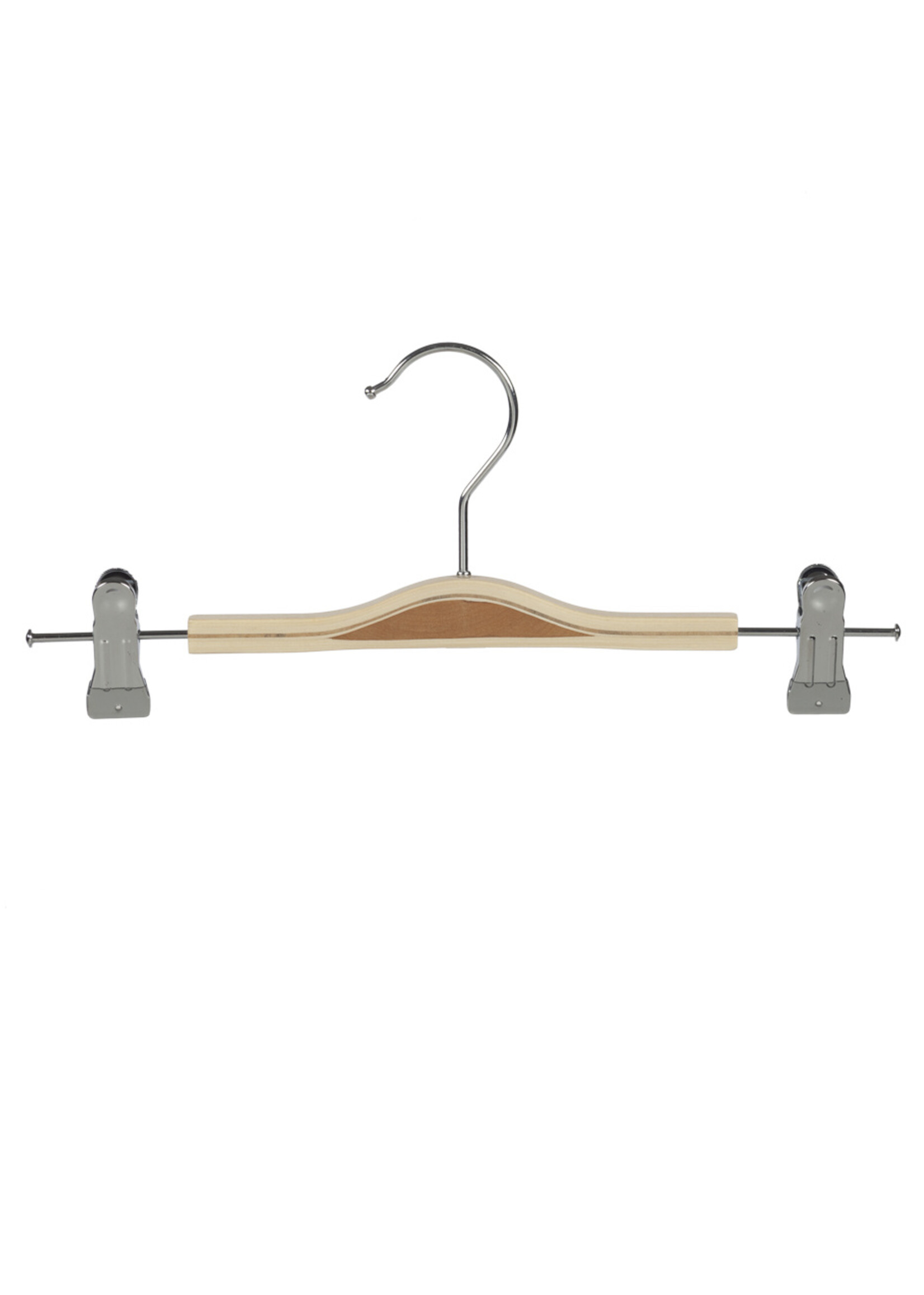Knijperhanger - Kinderen - 7730 - 30 Stuks - Berkenhout - Naturel Gelakt - Verschuifbare Anti-slip knijpers - 32 cm - Rokhanger - Broekhanger - Pantalonhanger - Kinderhanger
