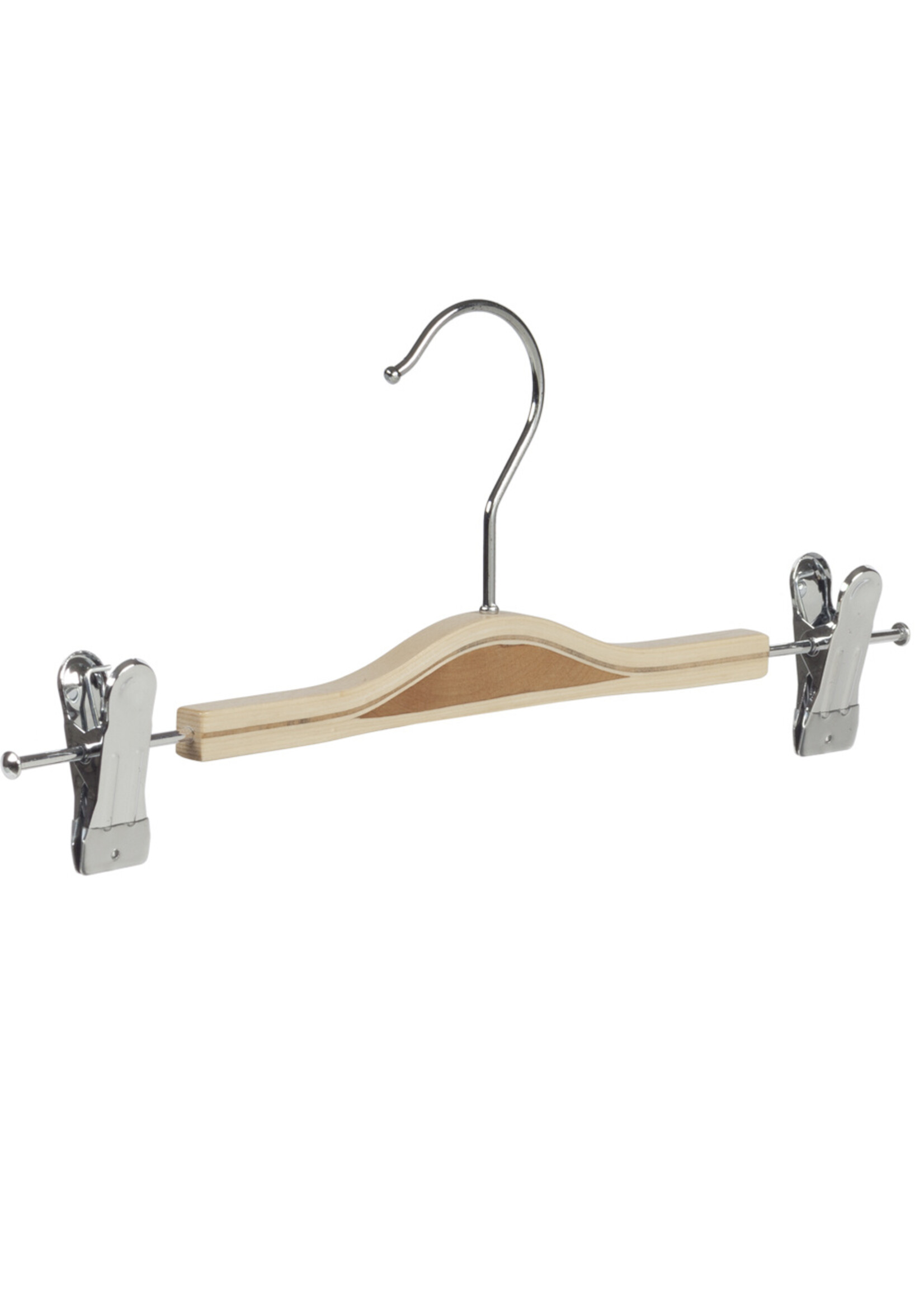 Knijperhanger - Kinderen - 7730 - 40 Stuks - Berkenhout - Naturel Gelakt - Verschuifbare Anti-slip knijpers - 32 cm - Rokhanger - Broekhanger - Pantalonhanger - Kinderhanger