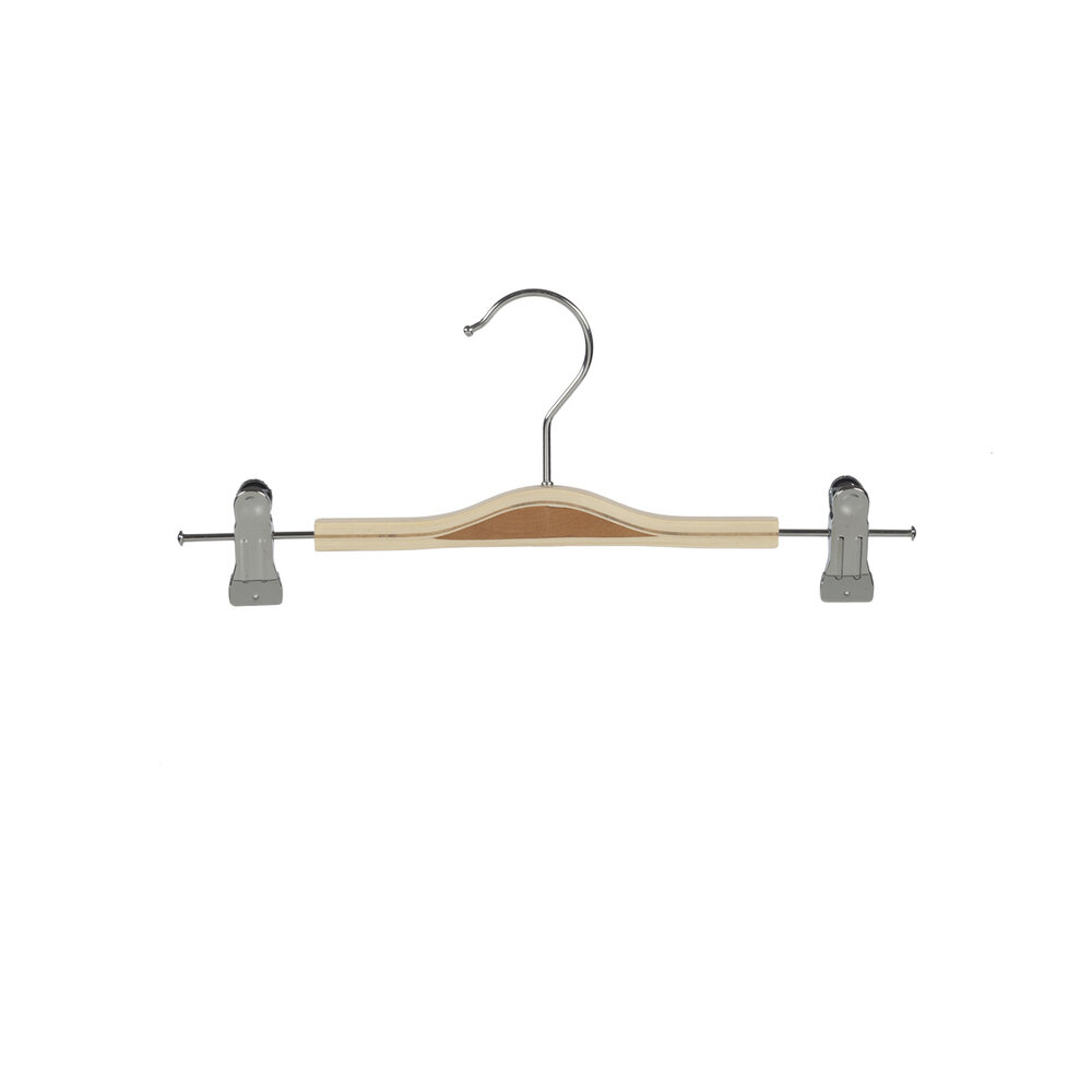 Knijperhanger - Volwassenen - 7731 - 10 Stuks - Berkenhout - Naturel Gelakt - Verschuifbare Anti-slip knijpers - 36 cm - Rokhanger - Broekhanger - Pantalonhanger