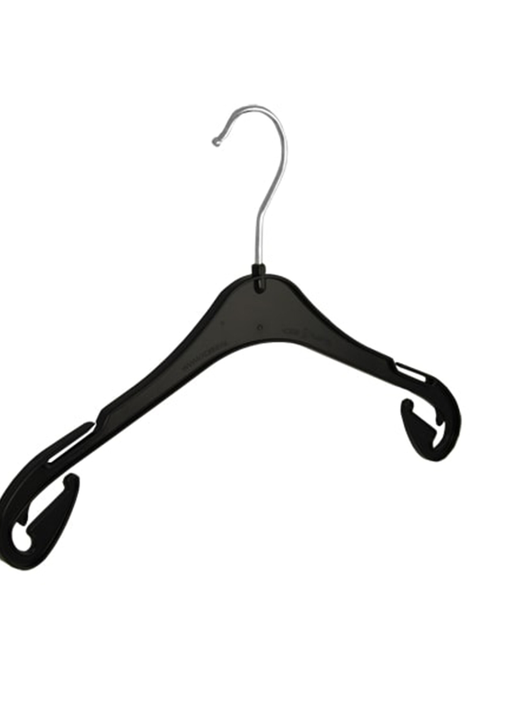 Kledinghanger - Kinderen - T33 - 100 Stuks - Blousehanger - Shirthanger - Kunststof - Zwart - Rokinkepingen - 33 cm - Kleerhanger - Kinderhanger - T-Serie