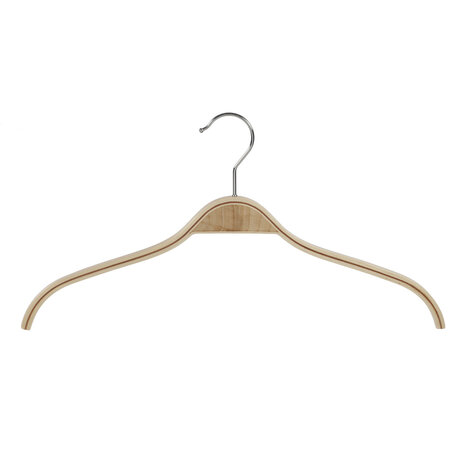 Kledinghanger - Volwassenen - 7740 - 50 Stuks - Blousehanger - Shirthanger - Berkenhout - Naturel Gelakt - 42 cm - Kleerhanger