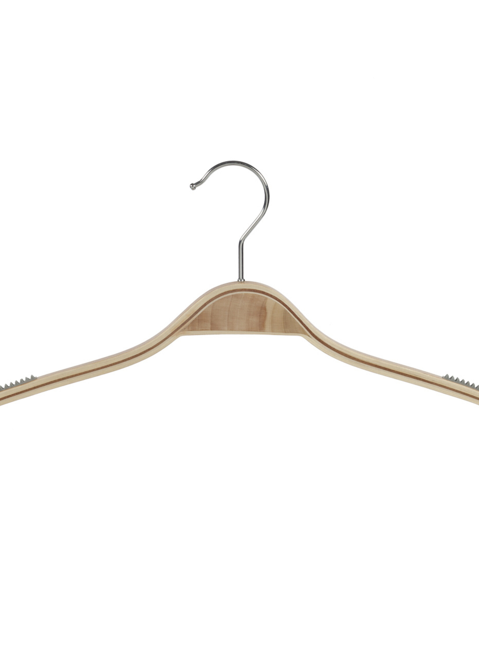 Kledinghanger - Volwassenen - 7741 - 20 Stuks - Blousehanger - Shirthanger - Berkenhout - Naturel Gelakt - Anti-slip op Schouders - 42 cm - Kleerhanger