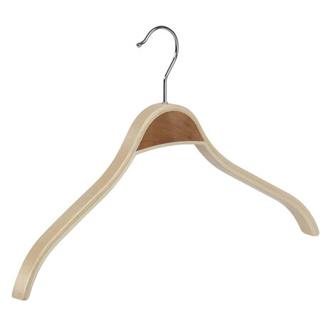 Mantelhanger - Kostuumhanger - Jassenhanger - Volwassenen - 7751 - 20 Stuks - Berkenhout - Naturel Gelakt - Schouderverbreding 1,8 cm - 46 cm - Kledinghanger - Kleerhanger
