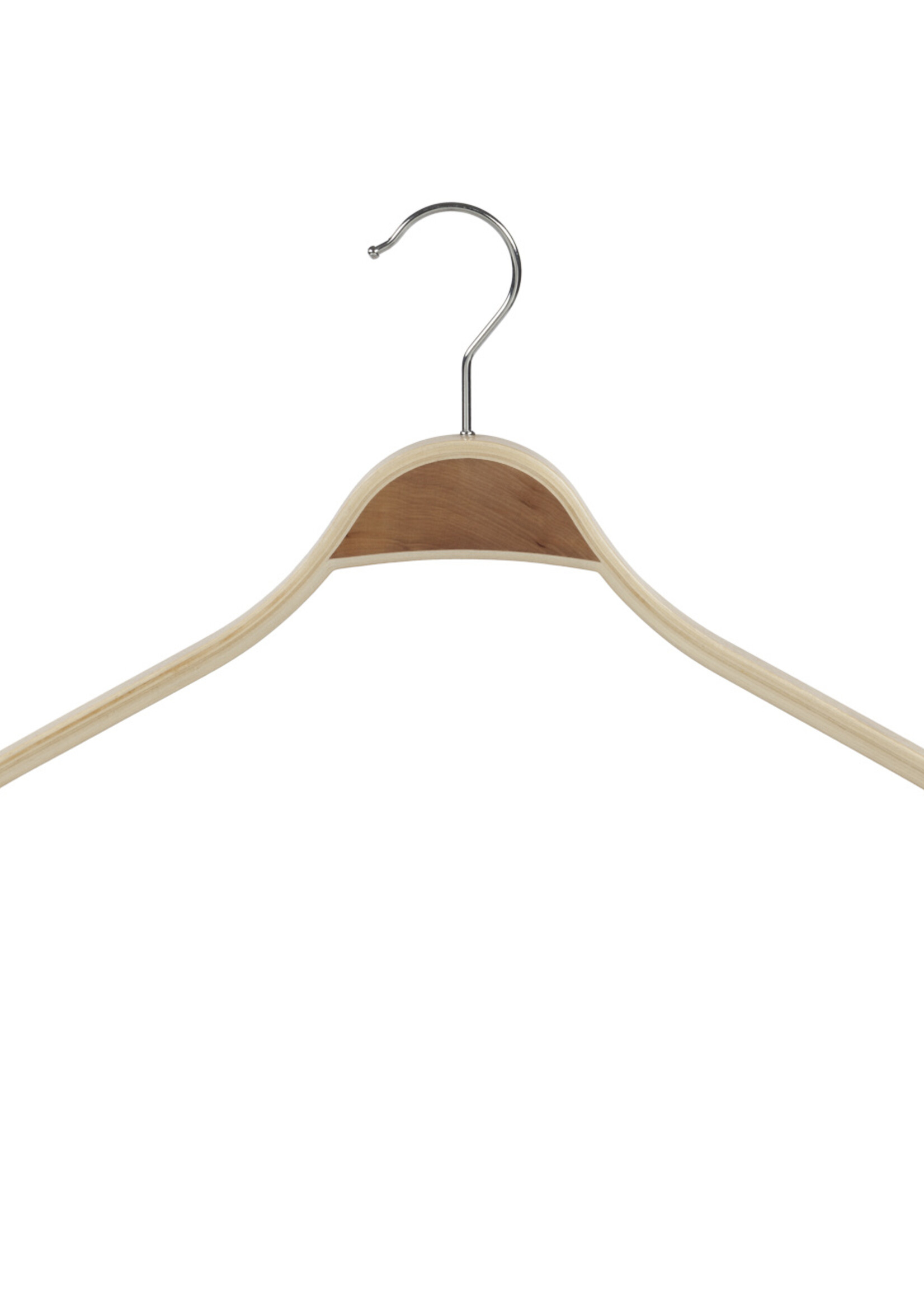 Mantelhanger - Kostuumhanger - Jassenhanger - Volwassenen - 7751 - 6 Stuks - Berkenhout - Naturel Gelakt - Schouderverbreding 1,8 cm - 46 cm - Kledinghanger - Kleerhanger