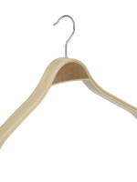 Mantelhanger - Kostuumhanger - Jassenhanger - Volwassenen - 7752 - 6 Stuks - Berkenhout - Naturel Gelakt - Schouderverbreding 2,8 cm - 46 cm - Kledinghanger - Kleerhanger