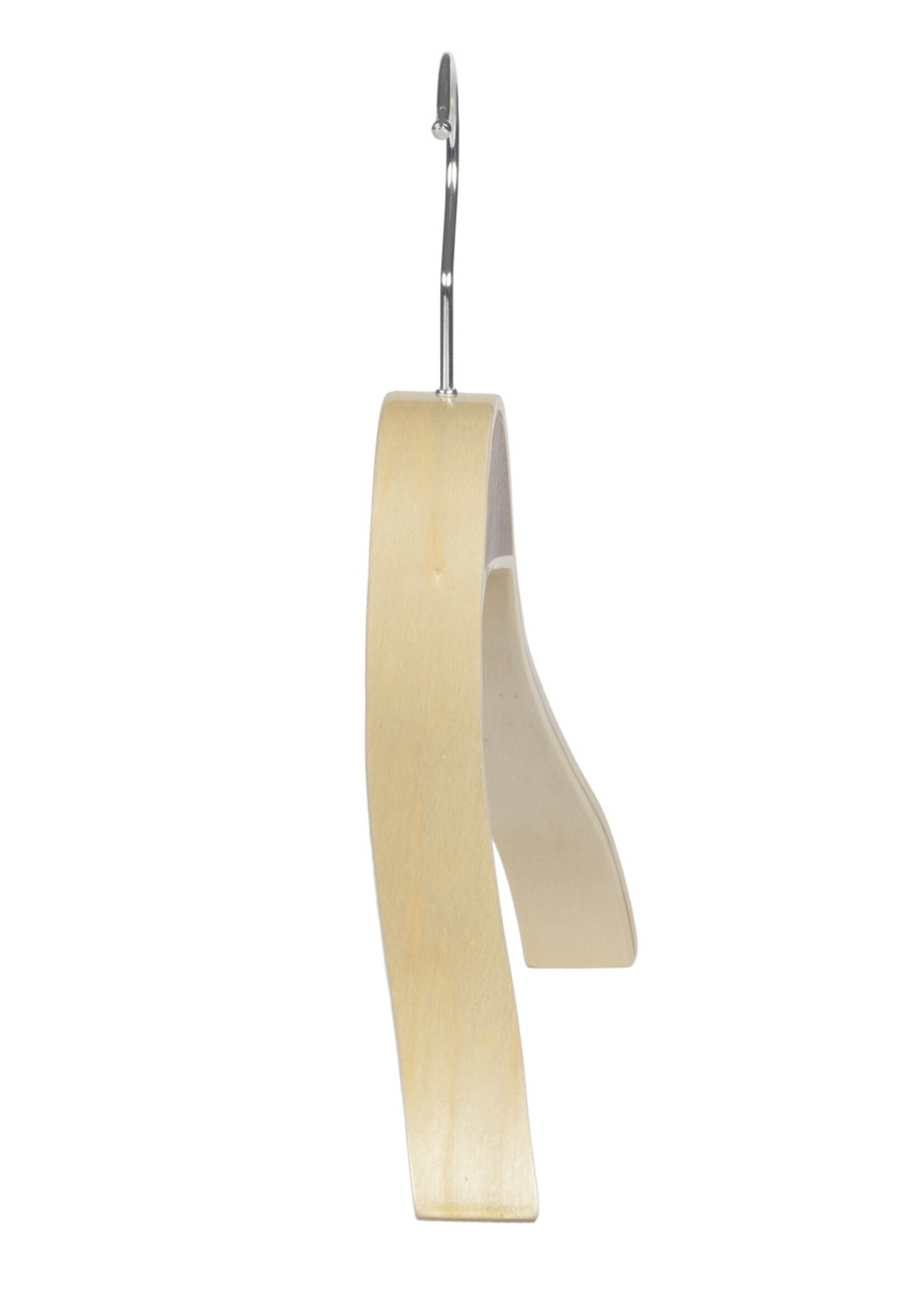Mantelhanger - Kostuumhanger - Jassenhanger - Volwassenen - 7752 - 6 Stuks - Berkenhout - Naturel Gelakt - Schouderverbreding 2,8 cm - 46 cm - Kledinghanger - Kleerhanger