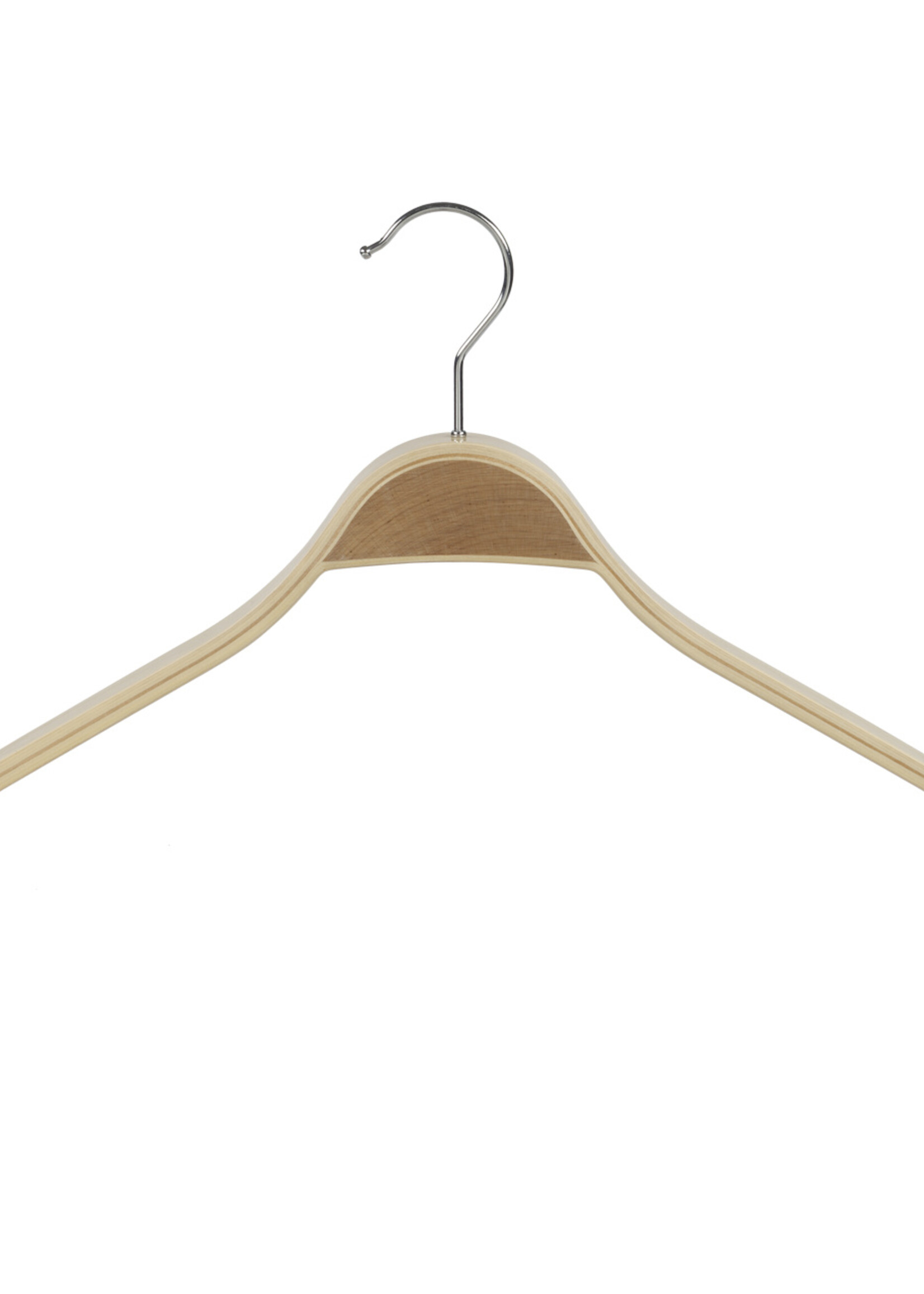 Mantelhanger - Kostuumhanger - Jassenhanger - Volwassenen - 7752 - 6 Stuks - Berkenhout - Naturel Gelakt - Schouderverbreding 2,8 cm - 46 cm - Kledinghanger - Kleerhanger