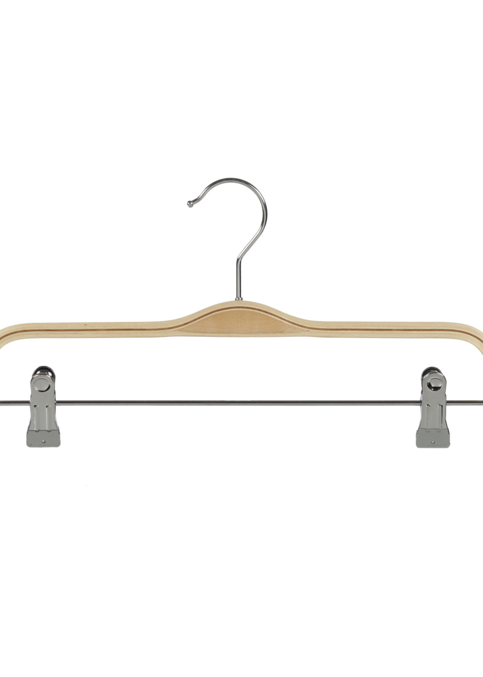 Knijperhanger - Volwassenen - 7759 - 40 Stuks - Berkenhout - Naturel Gelakt - Verschuifbare Anti-slip knijpers - 37 cm - Rokhanger - Broekhanger - Pantalonhanger
