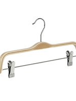 Knijperhanger - Volwassenen - 7763 - 10 Stuks - Berkenhout - Naturel Gelakt - Verschuifbare Anti-slip knijpers - 41 cm - Rokhanger - Broekhanger - Pantalonhanger