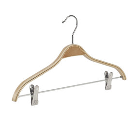 Kledinghanger - Volwassenen - 7767 - 10 Stuks - Blousehanger - Shirthanger - Berkenhout - Naturel Gelakt - Verschuifbare Anti-slip knijpers - 42 cm - Kleerhanger Kledinghanger - Volwassenen - 7767 - 10 Stuks - Blousehanger - Shirthanger - Berkenhout - Naturel Gelakt - Verschuifbare Anti-slip knijpers - 42 cm - Kleerhanger
