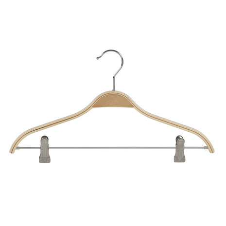 Kledinghanger - Volwassenen - 7767 - 10 Stuks - Blousehanger - Shirthanger - Berkenhout - Naturel Gelakt - Verschuifbare Anti-slip knijpers - 42 cm - Kleerhanger Kledinghanger - Volwassenen - 7767 - 10 Stuks - Blousehanger - Shirthanger - Berkenhout - Naturel Gelakt - Verschuifbare Anti-slip knijpers - 42 cm - Kleerhanger