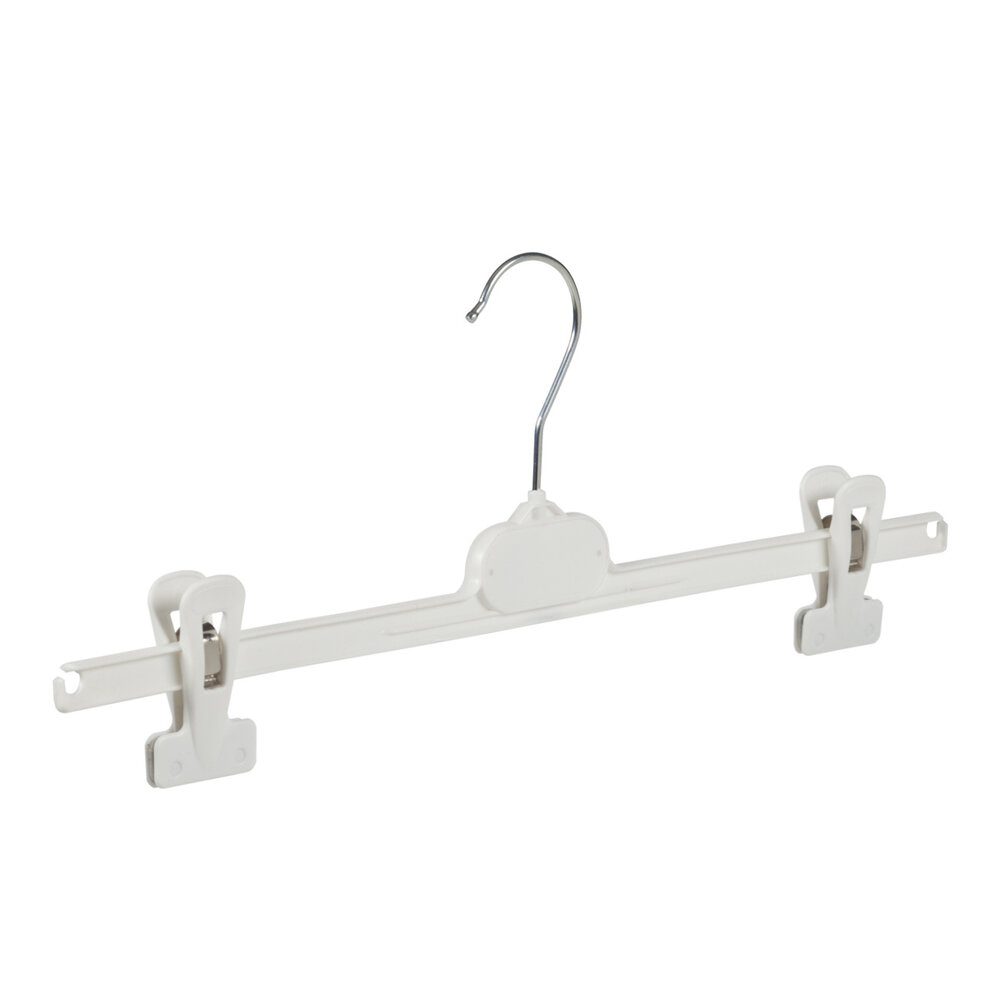 Knijperhanger - Volwassenen - PGP36 - 50 Stuks - Kunststof - Wit - Verschuifbare Anti-slip knijpers - 36 cm - Rokhanger - Broekhanger - Pantalonhanger -  PGP-Serie