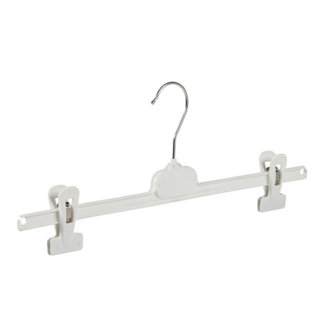 Knijperhanger - Volwassenen - PGP36 - 50 Stuks - Kunststof - Wit - Verschuifbare Anti-slip knijpers - 36 cm - Rokhanger - Broekhanger - Pantalonhanger -  PGP-Serie