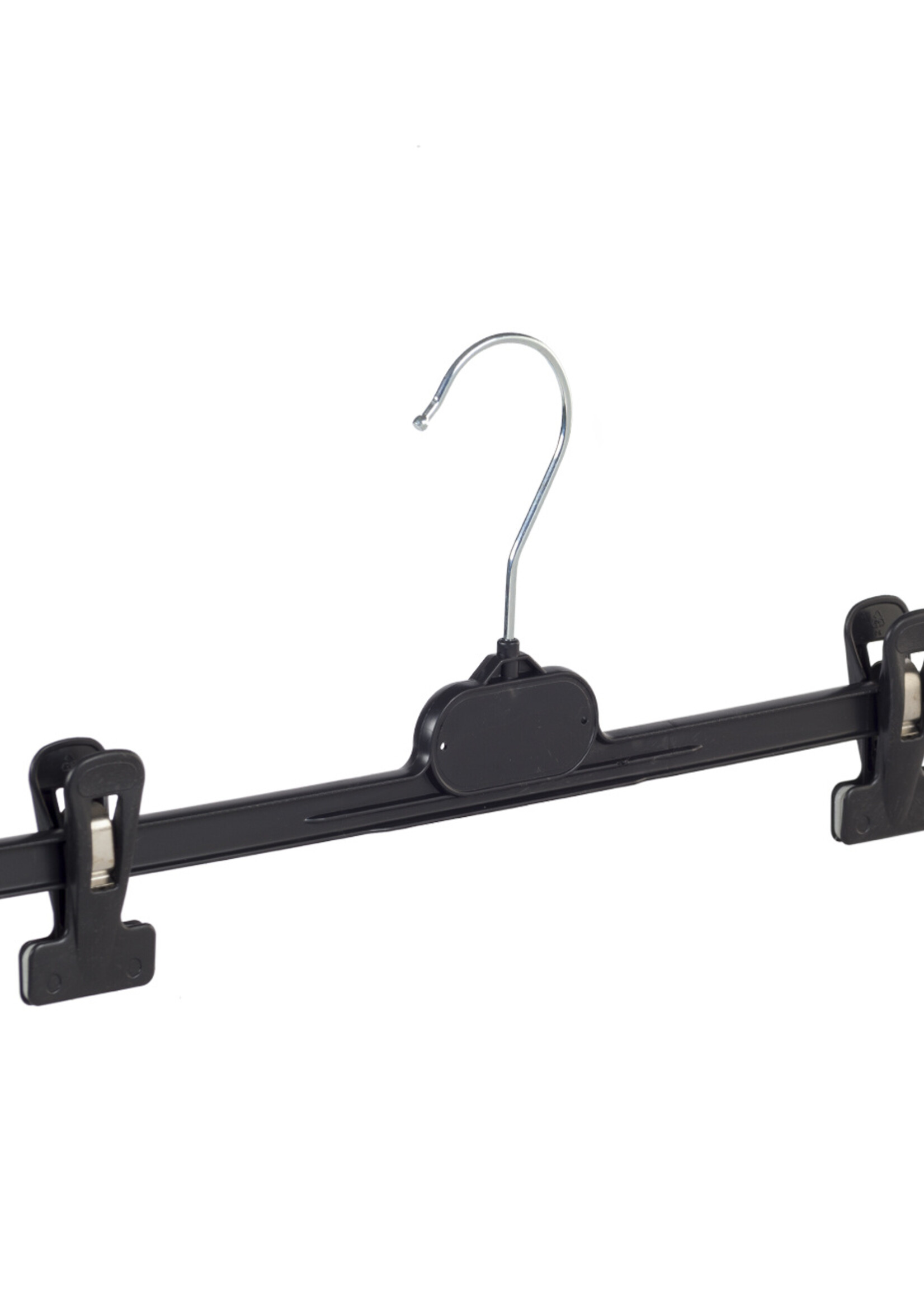 Knijperhanger - Volwassenen - PGP36 - 10 Stuks - Kunststof - Zwart - Verschuifbare Anti-slip knijpers - 36 cm - Rokhanger - Broekhanger - Pantalonhanger -  PGP-Serie