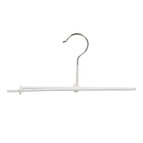 Broekspeld - Baby - 7982 - 10 Stuks - metaal - Wit - Anti-slip Coating - 26 cm - Broekhanger - Pantalonhanger - Rokhanger - Babybügel