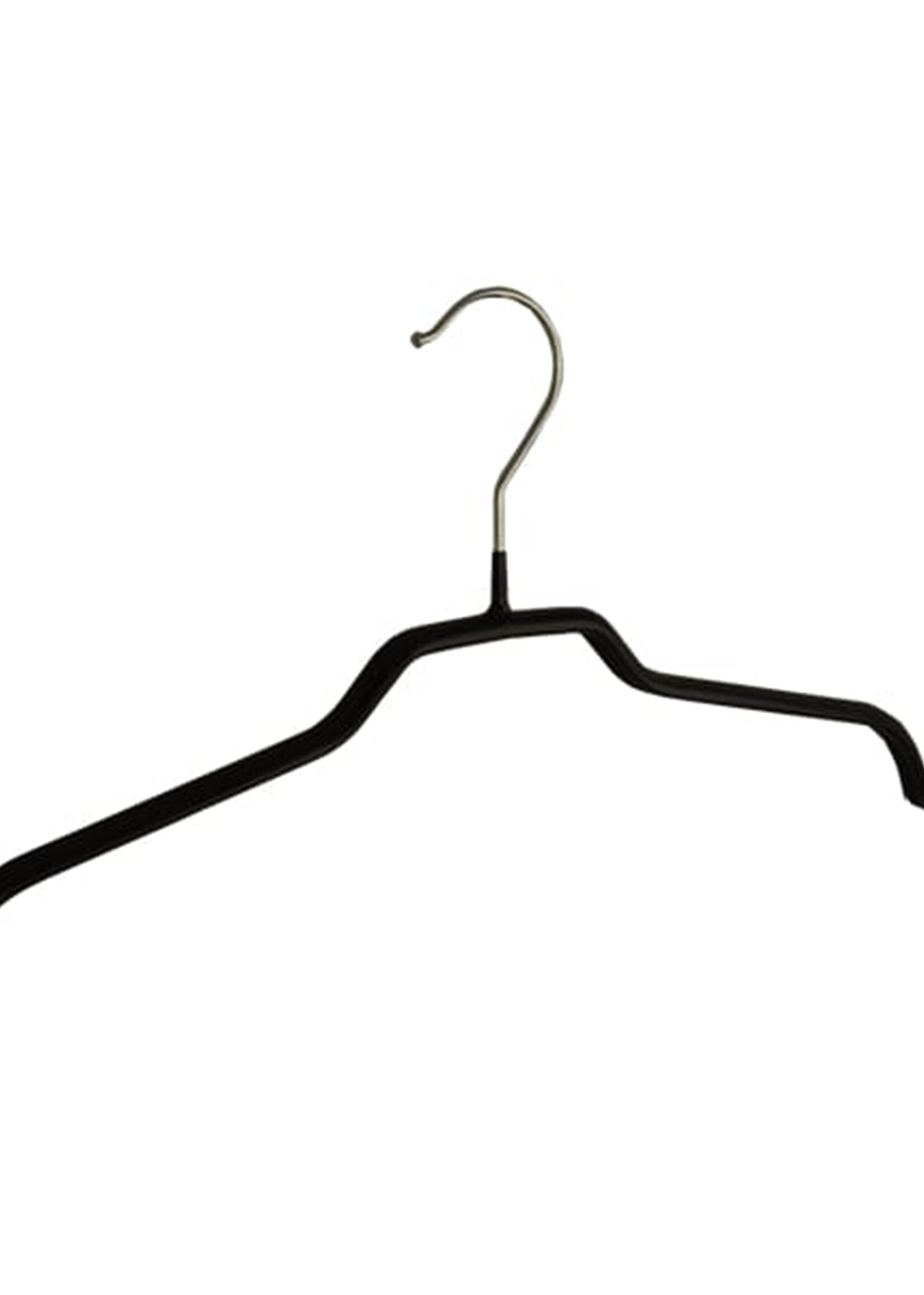 Kledinghanger - Kinderen - 8309 - 40 Stuks - Blousehanger - Shirthanger - metaal - Zwart - Anti-slip Coating - 35 cm - Kleerhanger