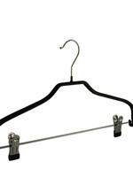 Kledinghanger - Volwassenen - 8327 - 15 Stuks - Blousehanger - Shirthanger - metaal - Zwart - Anti-slip Coating - Verschuifbare Anti-slip knijpers - 40 cm - Kleerhanger