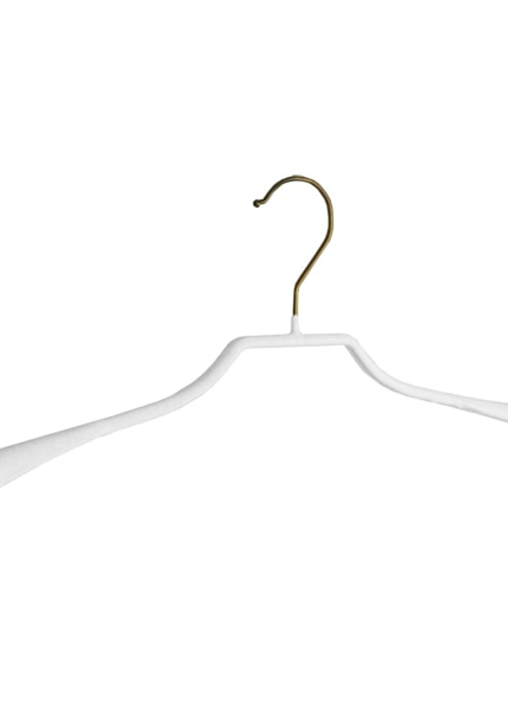 Mantelhanger - Kostuumhanger - Jassenhanger - Volwassenen - 8338 - 10 Stuks - metaal - Wit - Anti-slip Coating - Schouderverbreding 3,5 cm - 40 cm - Kledinghanger - Kleerhanger