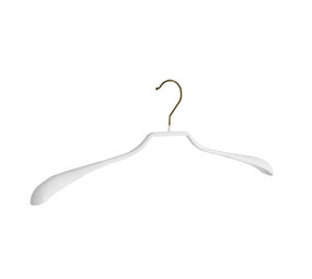 Mantelhanger - Kostuumhanger - Jassenhanger - Volwassenen - 8338 - 25 Stuks - metaal - Wit - Anti-slip Coating - Schouderverbreding 3,5 cm - 40 cm - Kledinghanger - Kleerhanger
