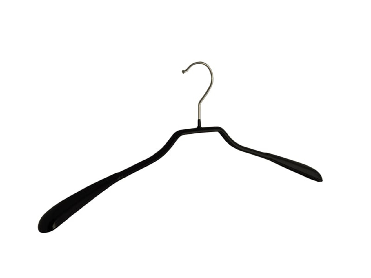 Mantelhanger - Kostuumhanger - Jassenhanger - Volwassenen - 8339 - 15 Stuks - metaal - Zwart - Anti-slip Coating - Schouderverbreding 3,5 cm - 46 cm - Kledinghanger - Kleerhanger