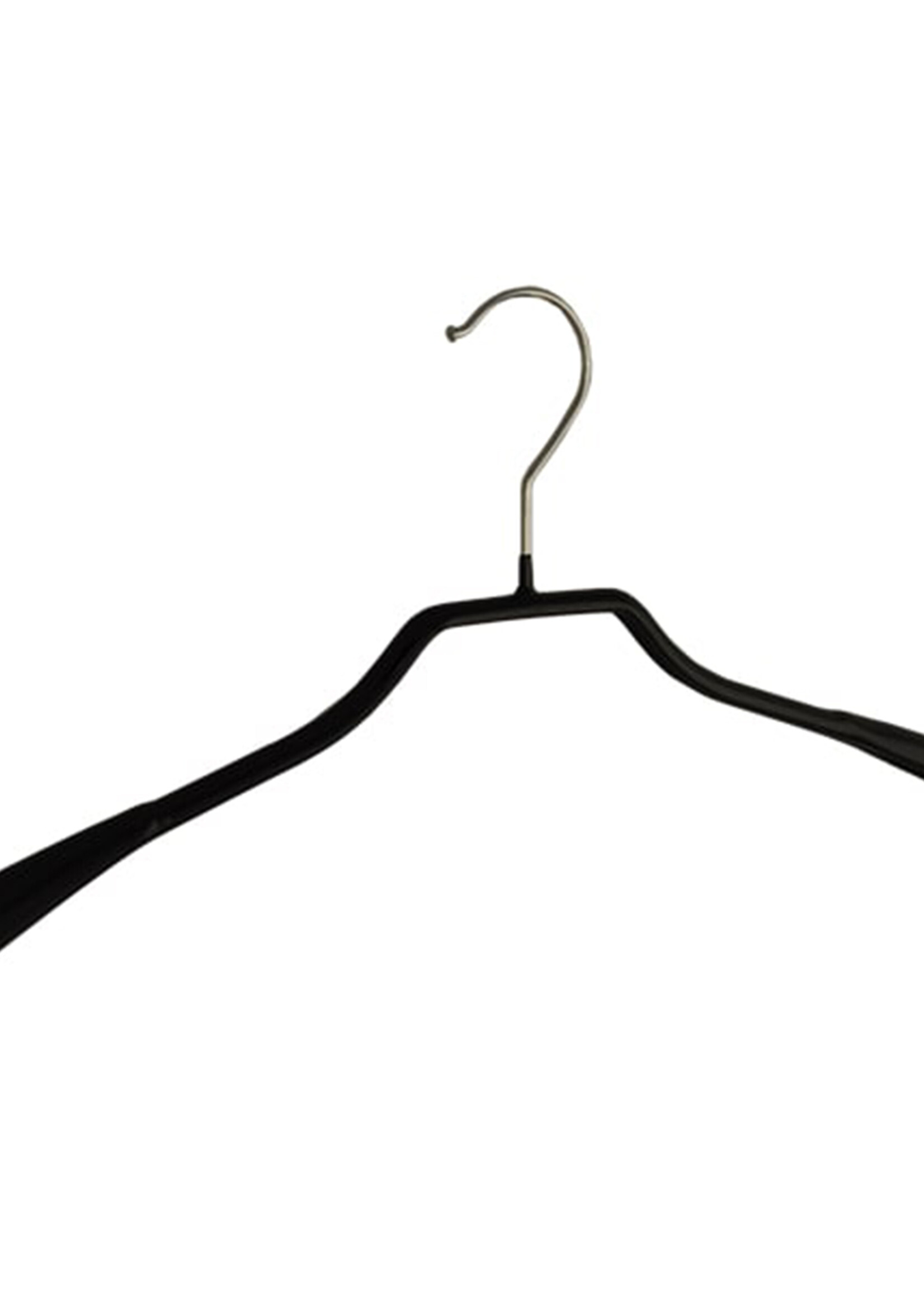 Mantelhanger - Kostuumhanger - Jassenhanger - Volwassenen - 8339 - 15 Stuks - metaal - Zwart - Anti-slip Coating - Schouderverbreding 3,5 cm - 46 cm - Kledinghanger - Kleerhanger