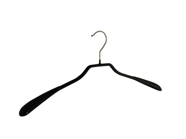 Mantelhanger - Kostuumhanger - Jassenhanger - Volwassenen - 8339 - 5 Stuks - metaal - Zwart - Anti-slip Coating - Schouderverbreding 3,5 cm - 46 cm - Kledinghanger - Kleerhanger