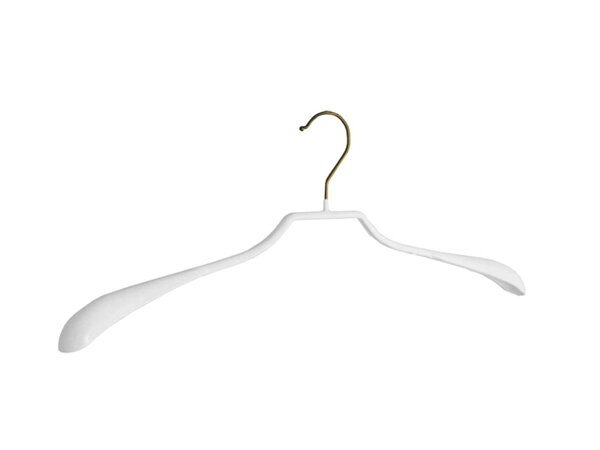 Mantelhanger - Kostuumhanger - Jassenhanger - Volwassenen - 8339 - 25 Stuks - metaal - Wit - Anti-slip Coating - Schouderverbreding 3,5 cm - 46 cm - Kledinghanger - Kleerhanger