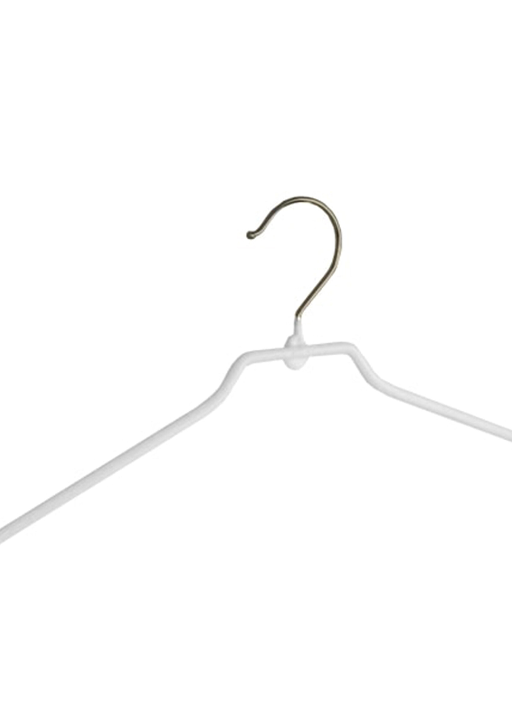 Rokhanger - Volwassenen - 8340 - 20 Stuks - metaal - Wit - Anti-slip Coating - 40 cm - Kledinghanger - Kleerhanger